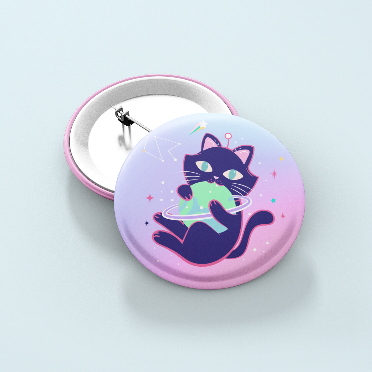 Extrapurrestrial Cat | Badge Pin