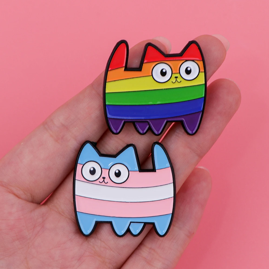 Rainbow / Trans Cat | Enamel Pin