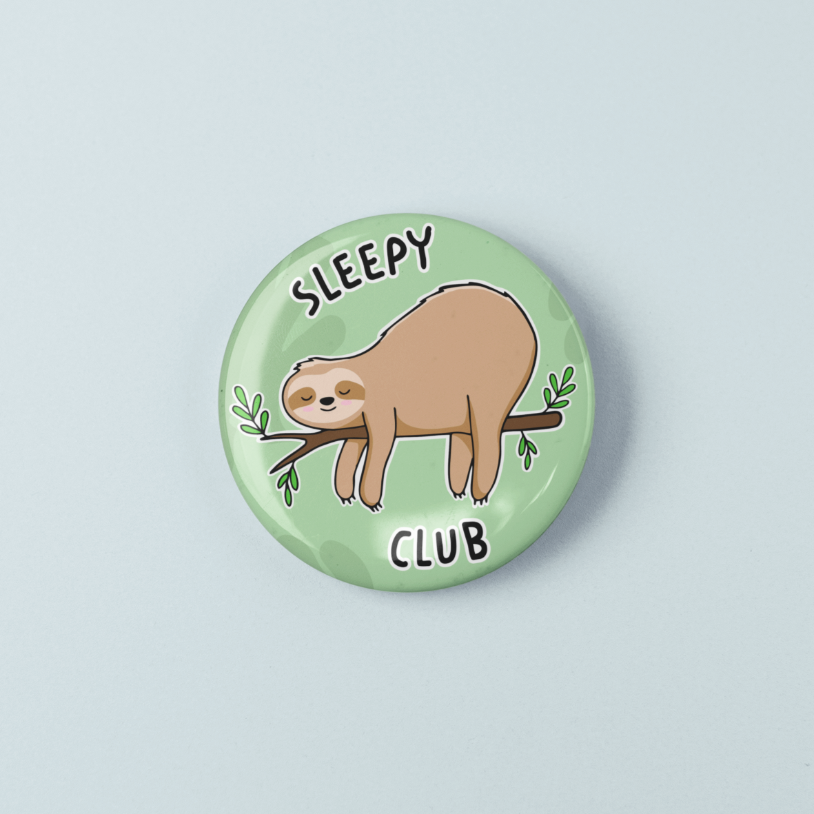 Sleepy Club Sloth | Badge Pin