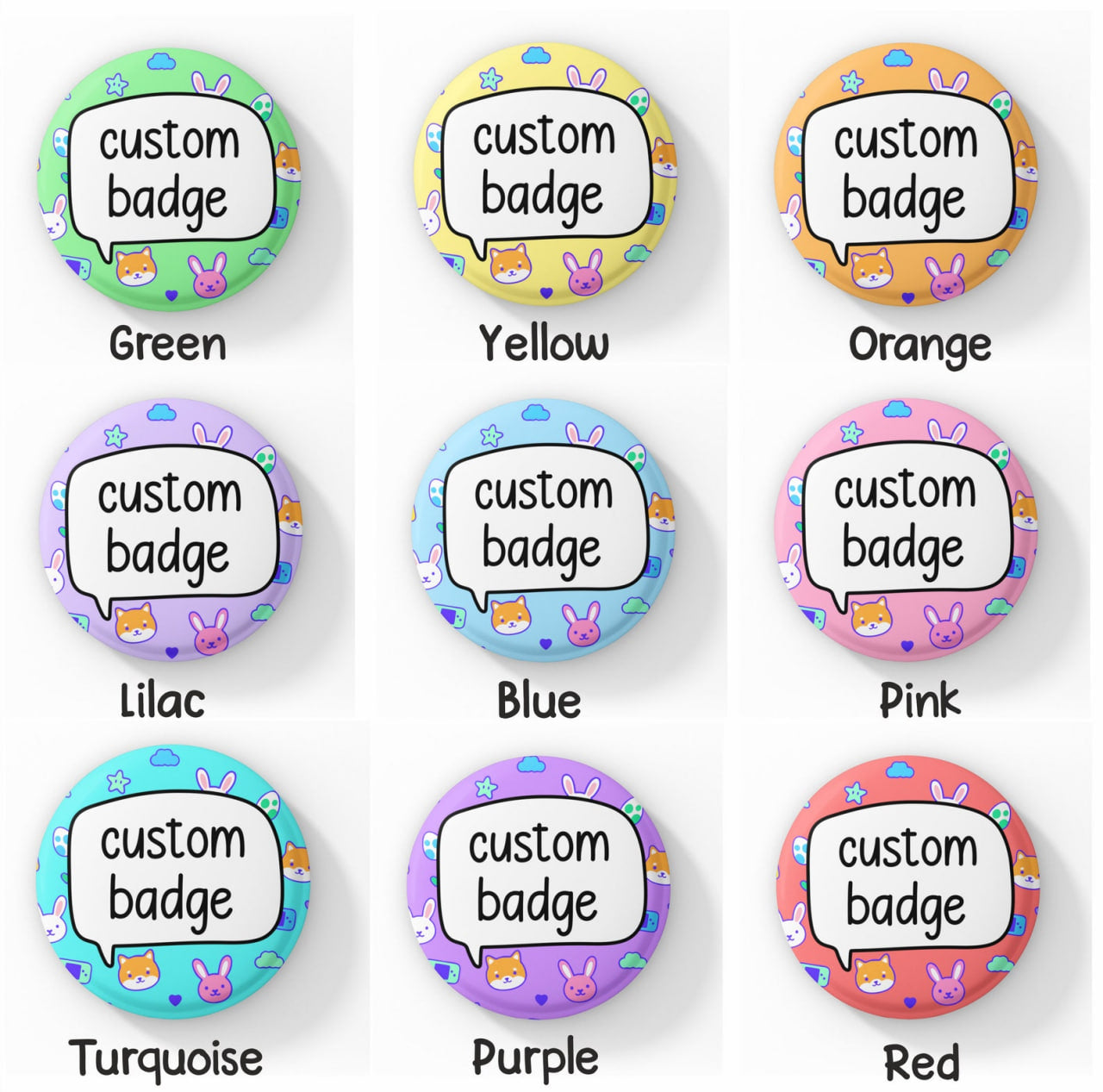 Custom Kawaii Badge Pin | Create Your Own Pin
