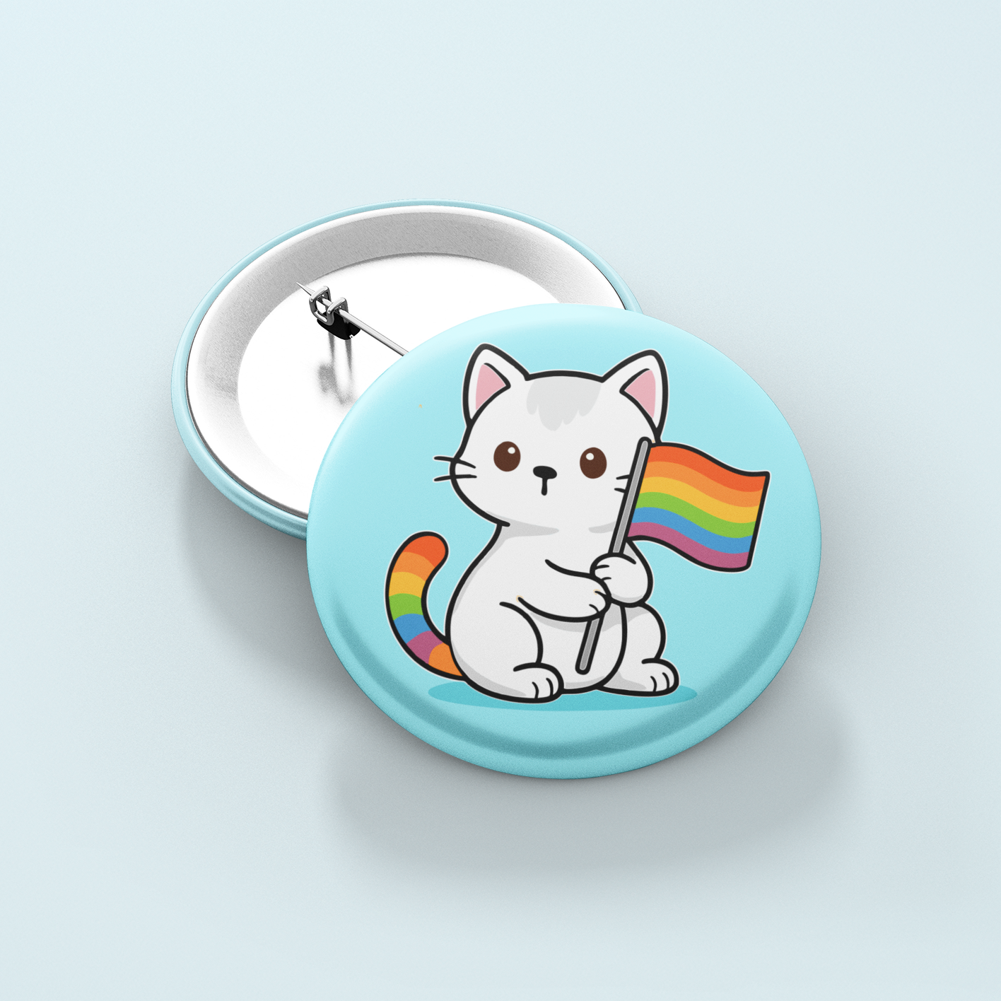 LGBTQ+ Cat Flag | Badge Pin
