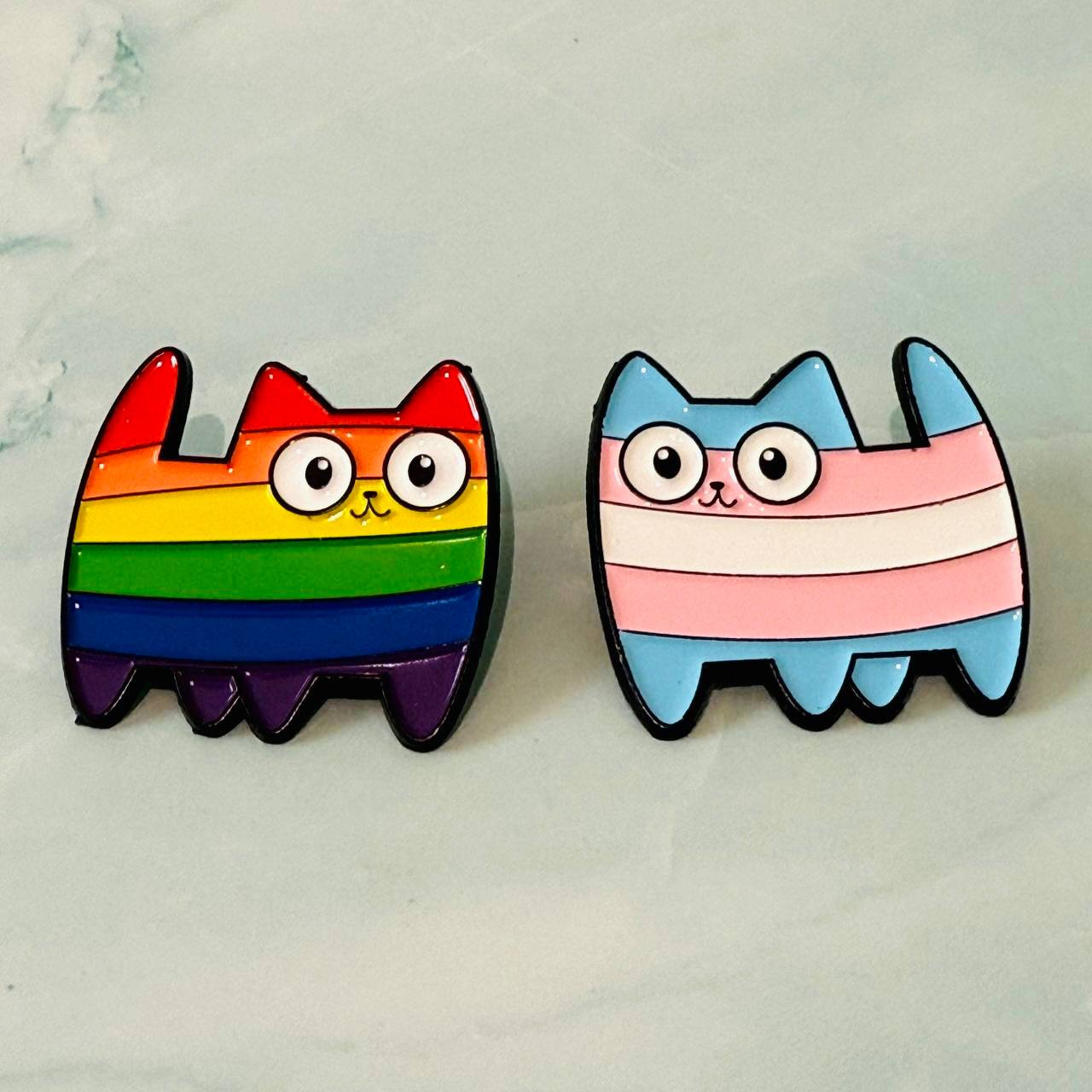Rainbow / Trans Cat | Enamel Pin