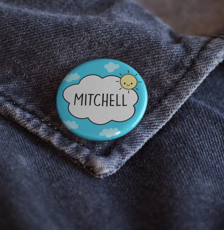 Custom Name + Wording Badge Pin | 50MM SIZE | Personalised Gift