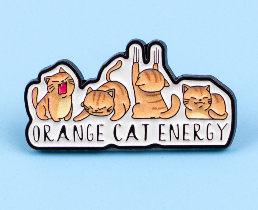 Orange Cat Energy | Enamel Pin