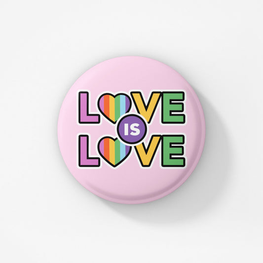 Love Is Love Badge | Pride Month - Gay Pin -  LGBTQ - One Love