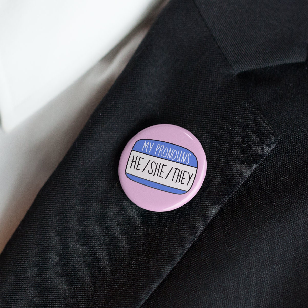 Any Pronouns Badge Pin | He She They - All Pronouns - Gender Badge