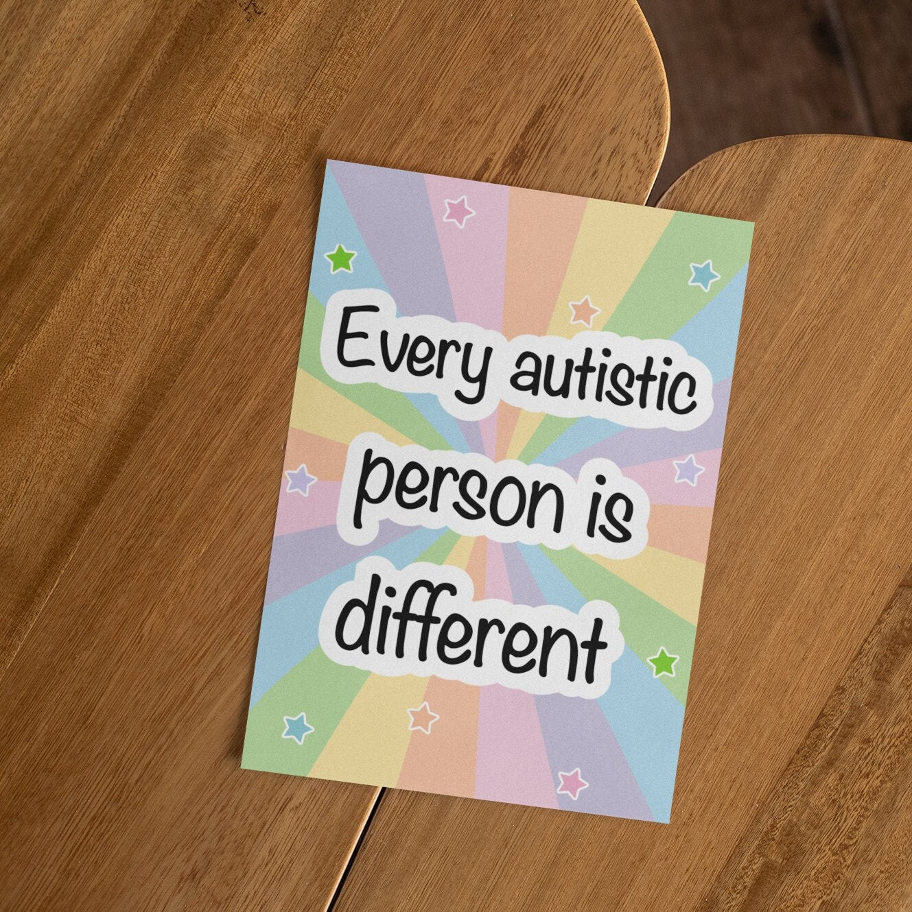 Every Autistic Person Is Different Postcard | Autism Gift, Autism Awareness