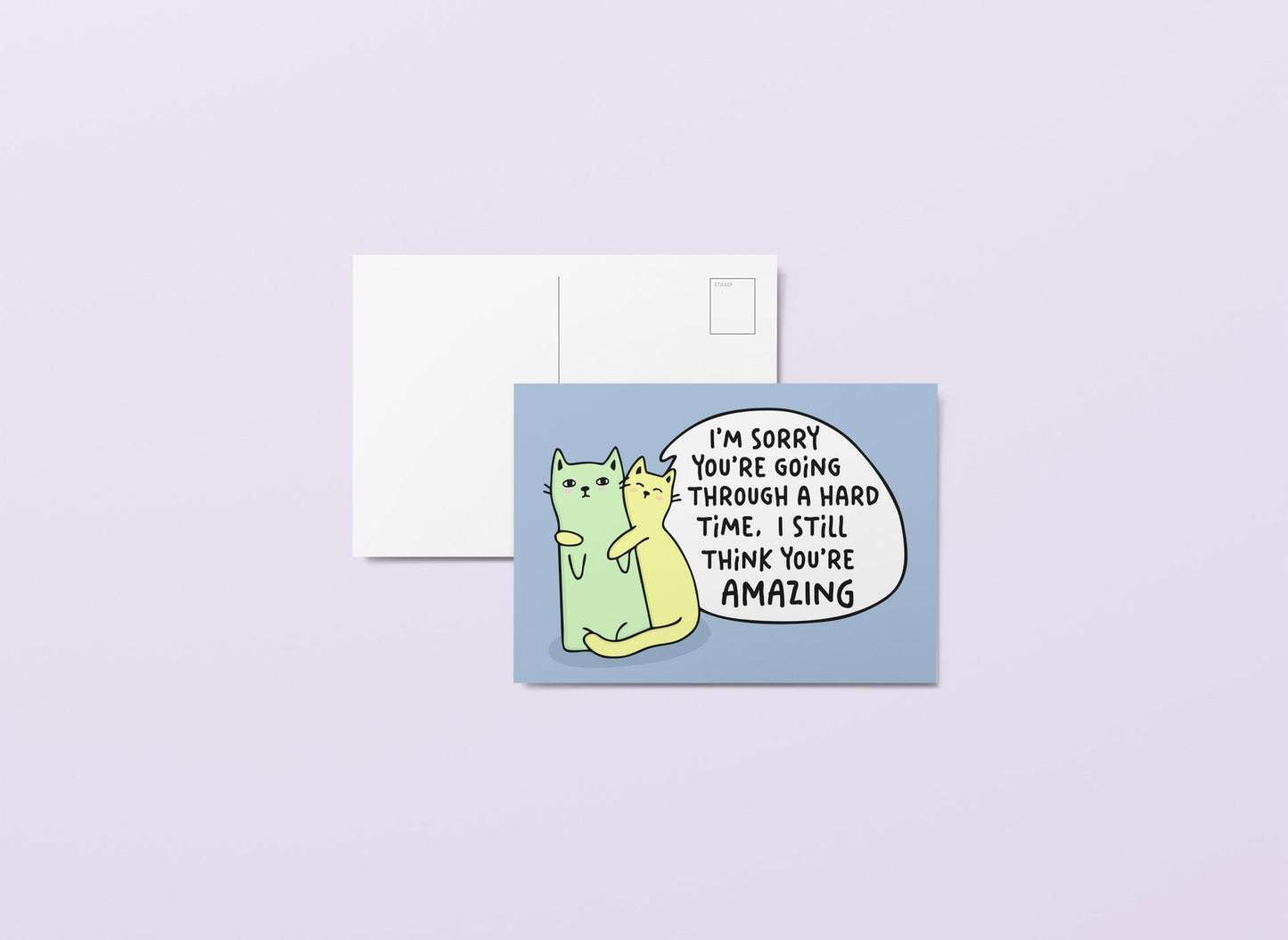 Supportive Cats Postcard | Supportive Gift, Love Card, Thinking Of You, You Got This, Inspirational