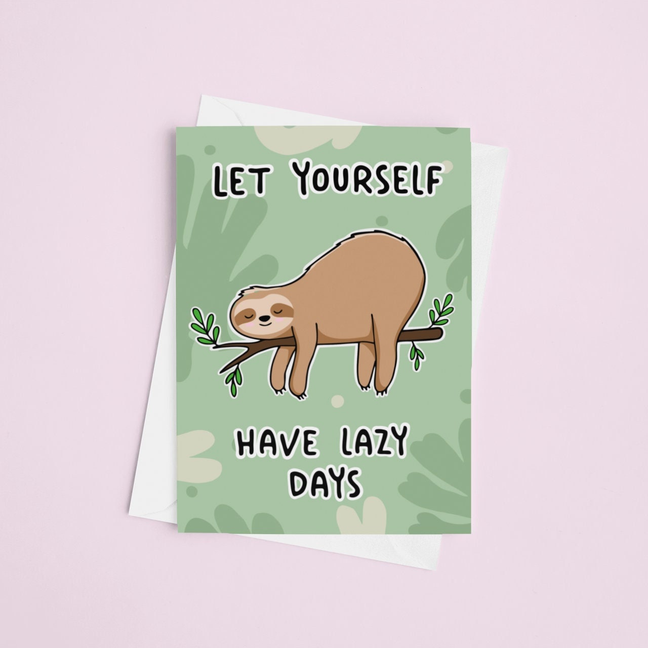 Lazy Sloth Postcard | A6 Glossy - Positive Gift - Cute Postcards - Long Distance Gifts
