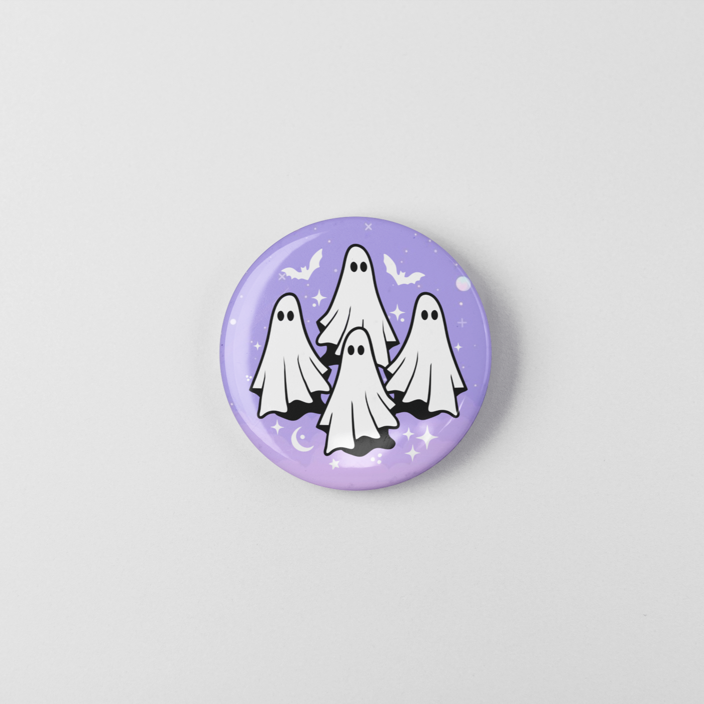 Ghost Crew Pin Badge | Halloween Pins - Cat Lover Gift - Ghost Badges - Spooky Season