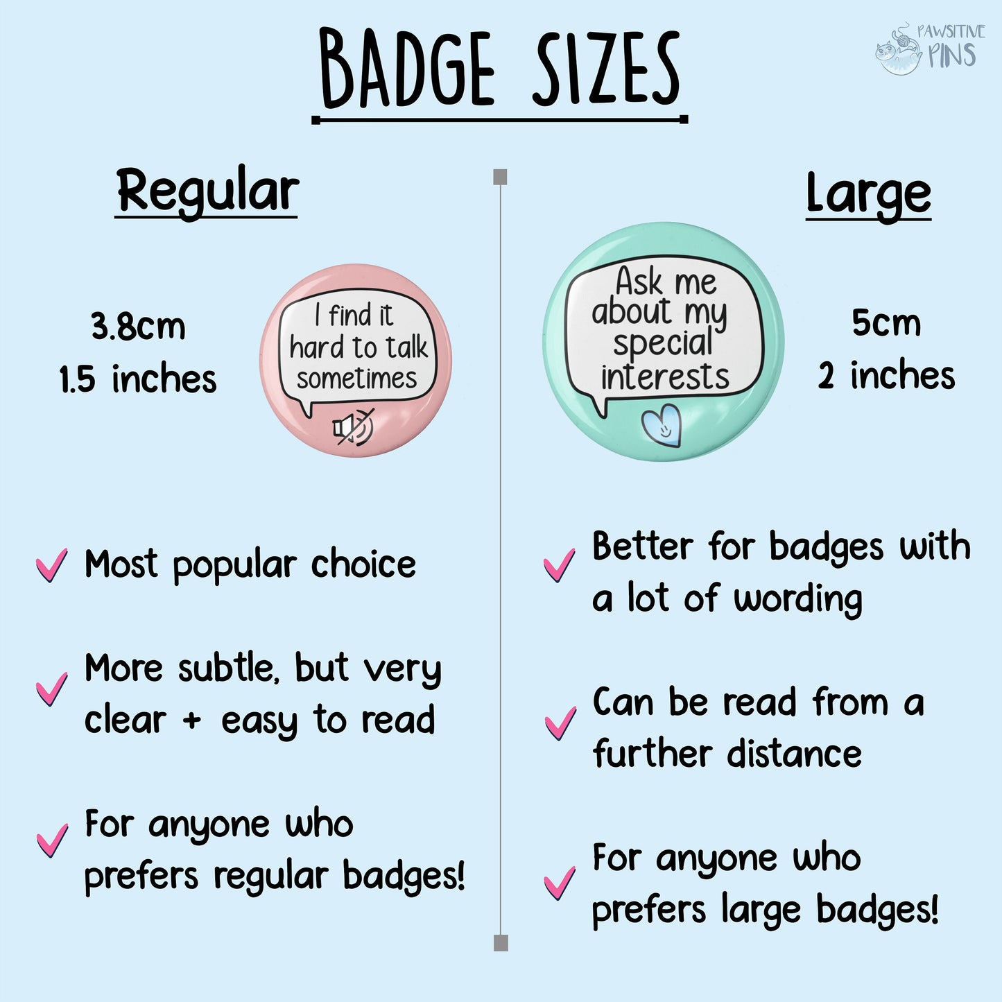 MULTICOLOUR Custom Speech Badge Pin |  Please Read Description & Check photos