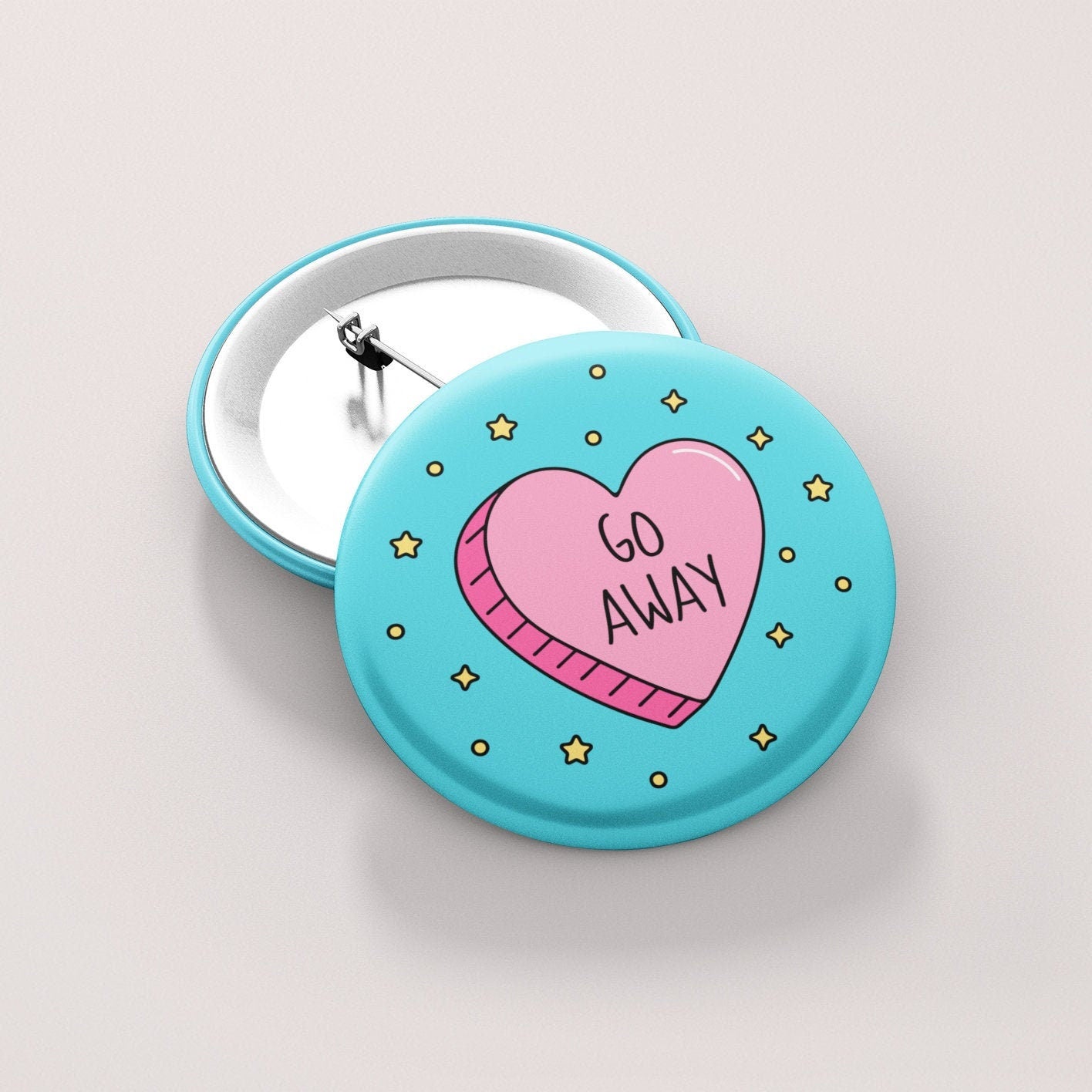 Go Away Badge Pin | No Talking - Introvert Button Badge - Shy Badge - Leave Me Alone -Cute Button Badge