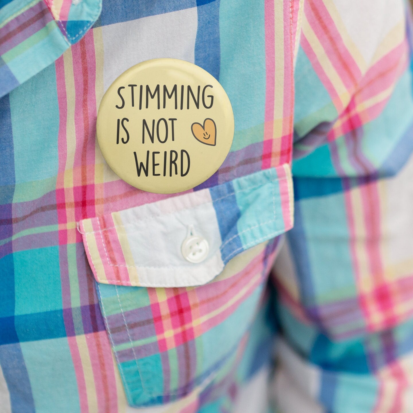 Stimming Is Not Weird Badge Pin | Neurodivergent Badge, Stimmy