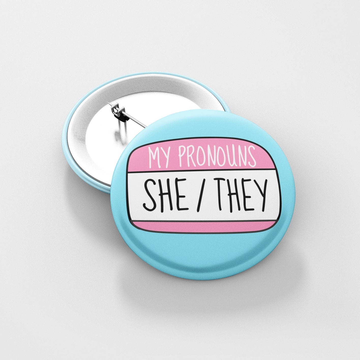 My Pronouns She Her, She They Badge Pin | MULTIPLE CHOICES | she hers - pronoun badge  - Gender Badgs