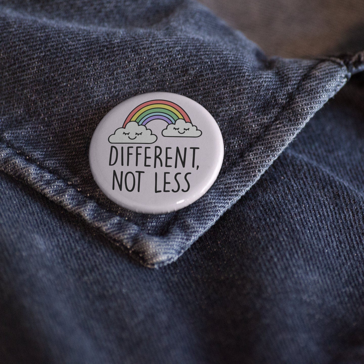 Different Not Less Badge Pin | Autism Awareness - Neurodiversity - Acceptance Badges