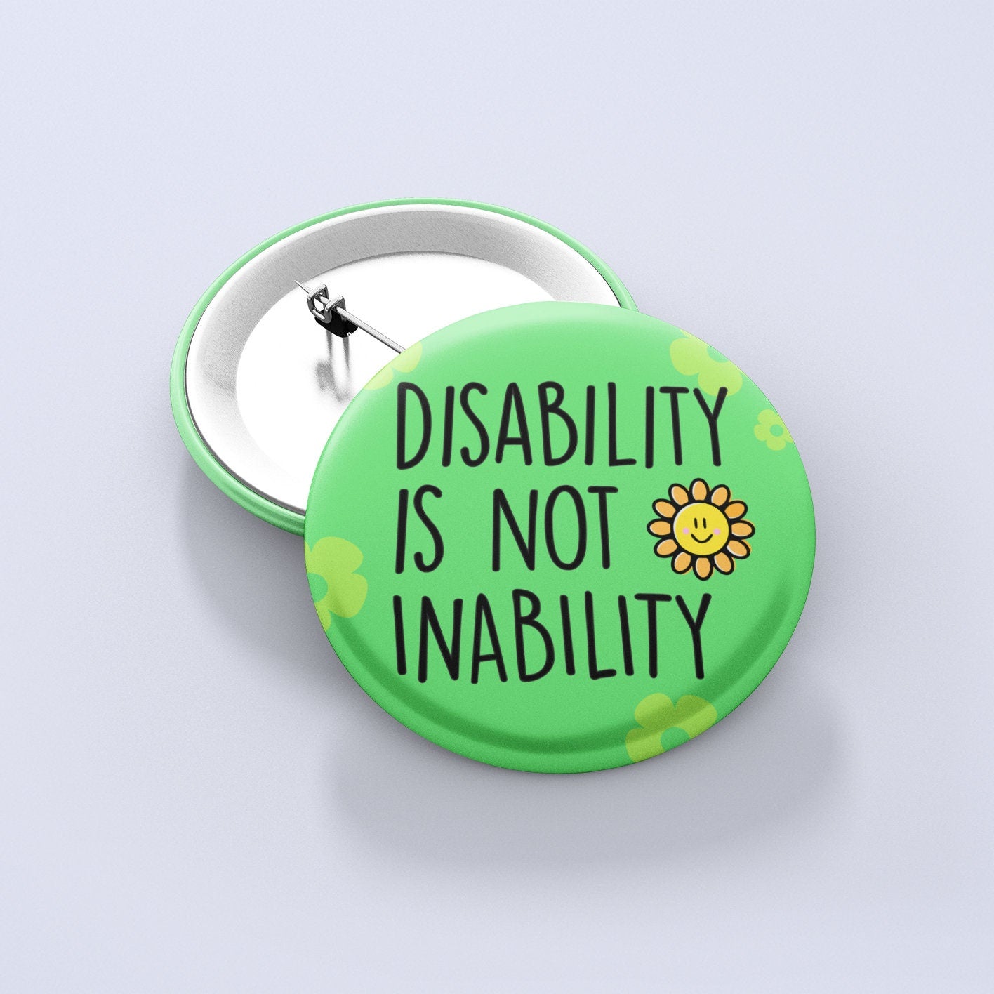 Disability Is Not Inability Badge Pin | Invisible Illness, Hidden Disabilities, Sunflower Badge