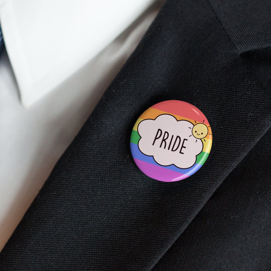 Pride Bubble Pin Badge | Rainbow Flag - LGBTG - Love is Love - Born This Gay