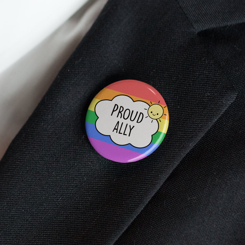Proud Ally Badge | LGBTQ Community - Rainbow Pin - Gay Pride
