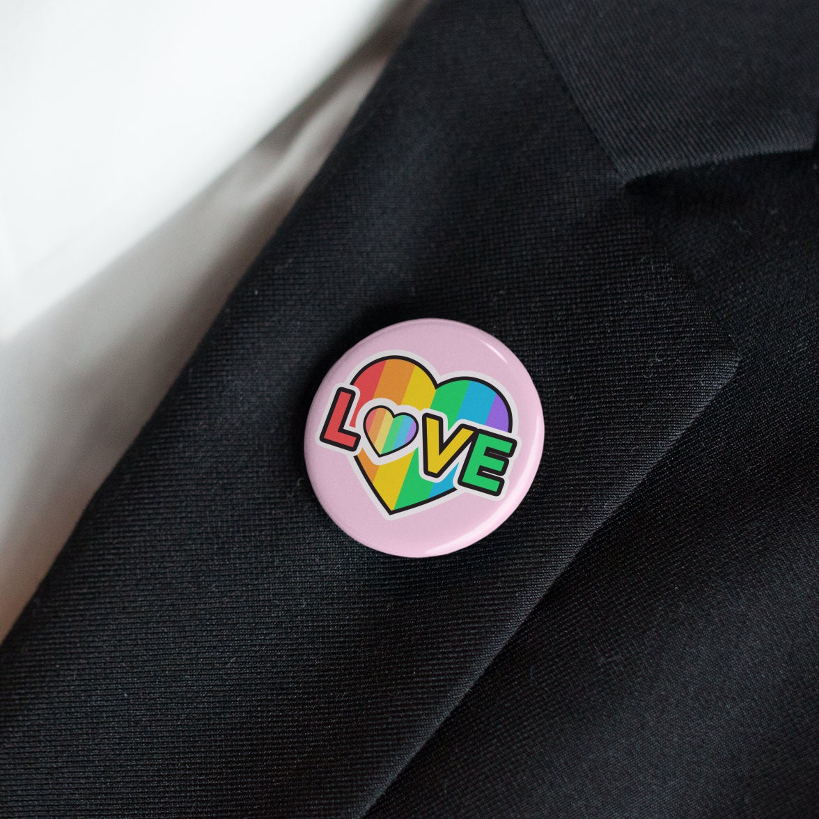 Love Heart Pride Pin Badge | Gay Pride Pin - Cute Gift - Equality Badges