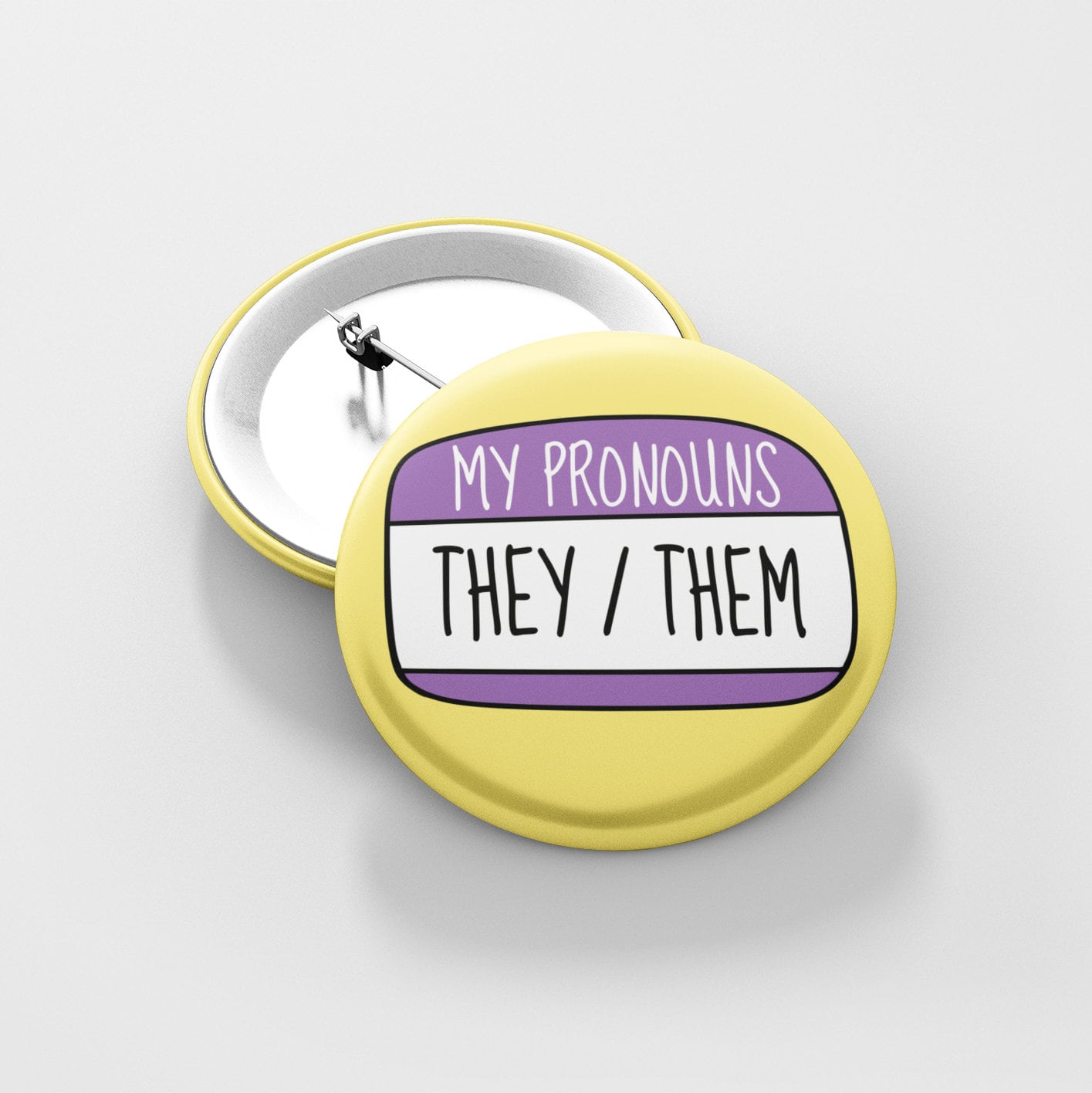 My Pronouns They Them Badge Pin / Gender Pin -  Pronoun Badge - They them pin - Non binary pride