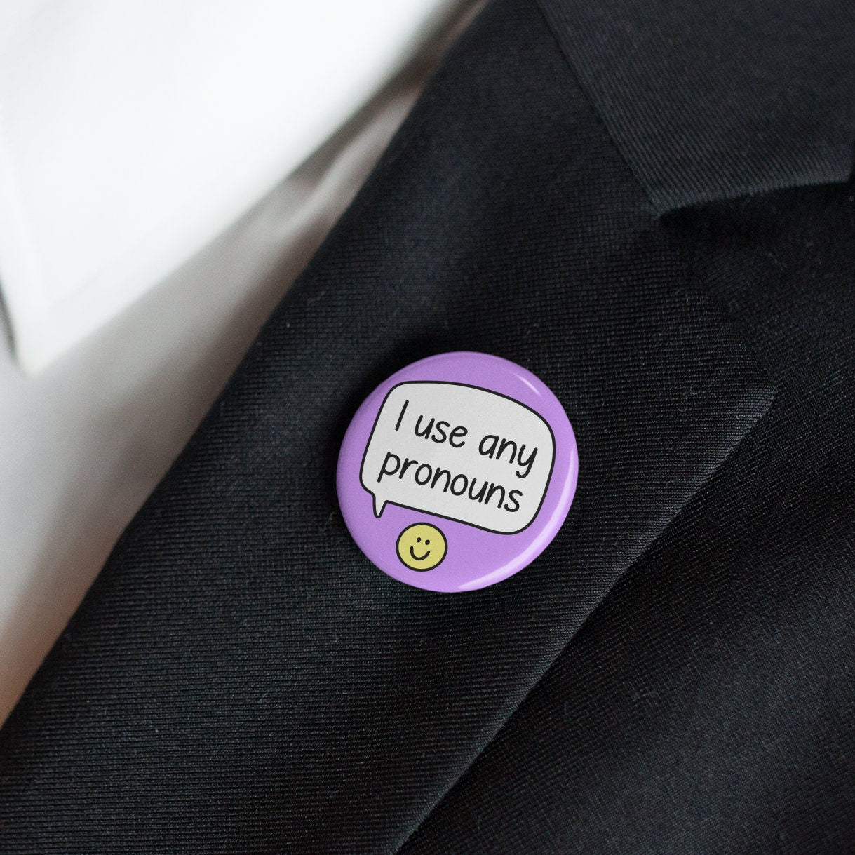 I Use Any Pronouns Badge Pin | Pronoun Pins - Trans Badge - LGBTQ+