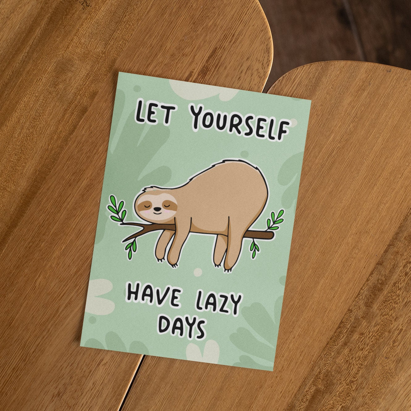 Lazy Sloth Postcard | A6 Glossy - Positive Gift - Cute Postcards - Long Distance Gifts