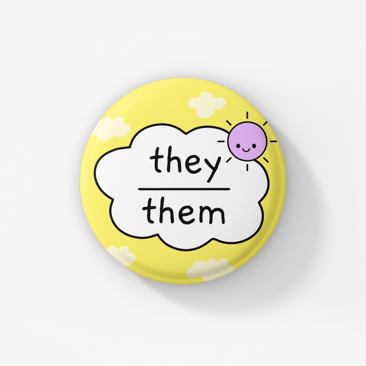 Bubble They Them Badge Pin / Pronouns - Pronoun badge - They Them Pin - Respect My Pronouns