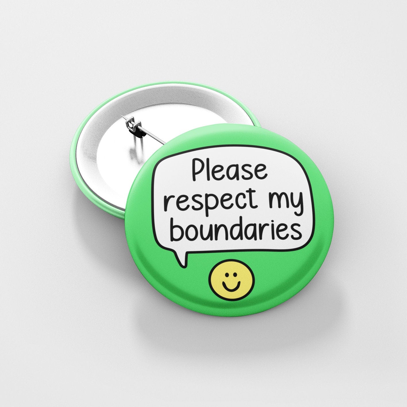 Please Respect My Boundaries Badge Pin | Mental Health Awareness