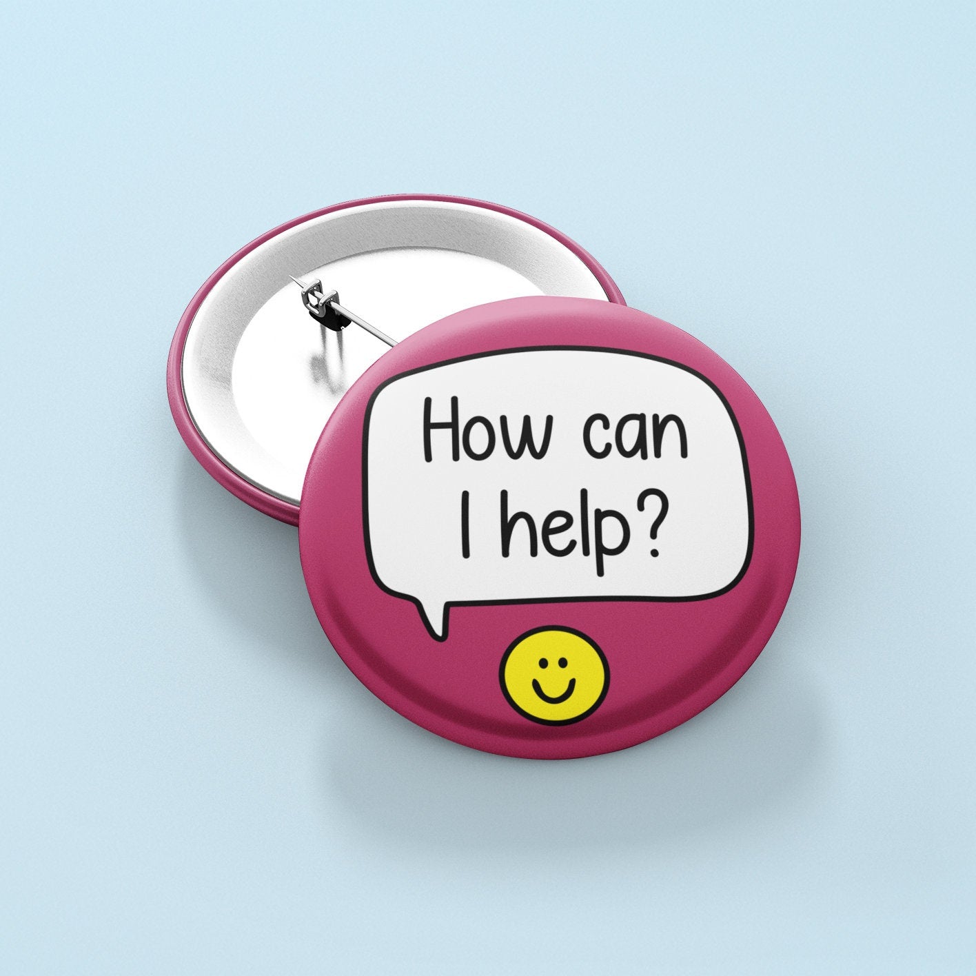 How  Can I Help? Pin Badge | Support Worker - Support Pin - Therapist Gift - Counseller
