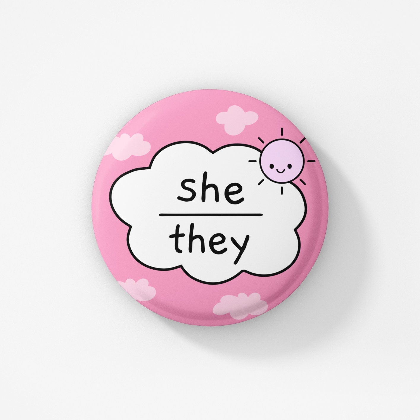 Bubble She Her, She They Badge Pin | MULTIPLE CHOICES | My pronouns are she hers - pronoun badge - pronoun pins