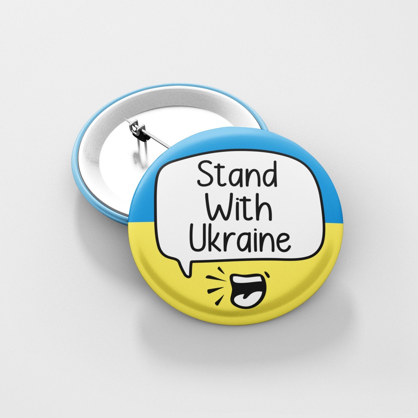 Stand With Ukraine Badge Pin | Ukrainian Flag
