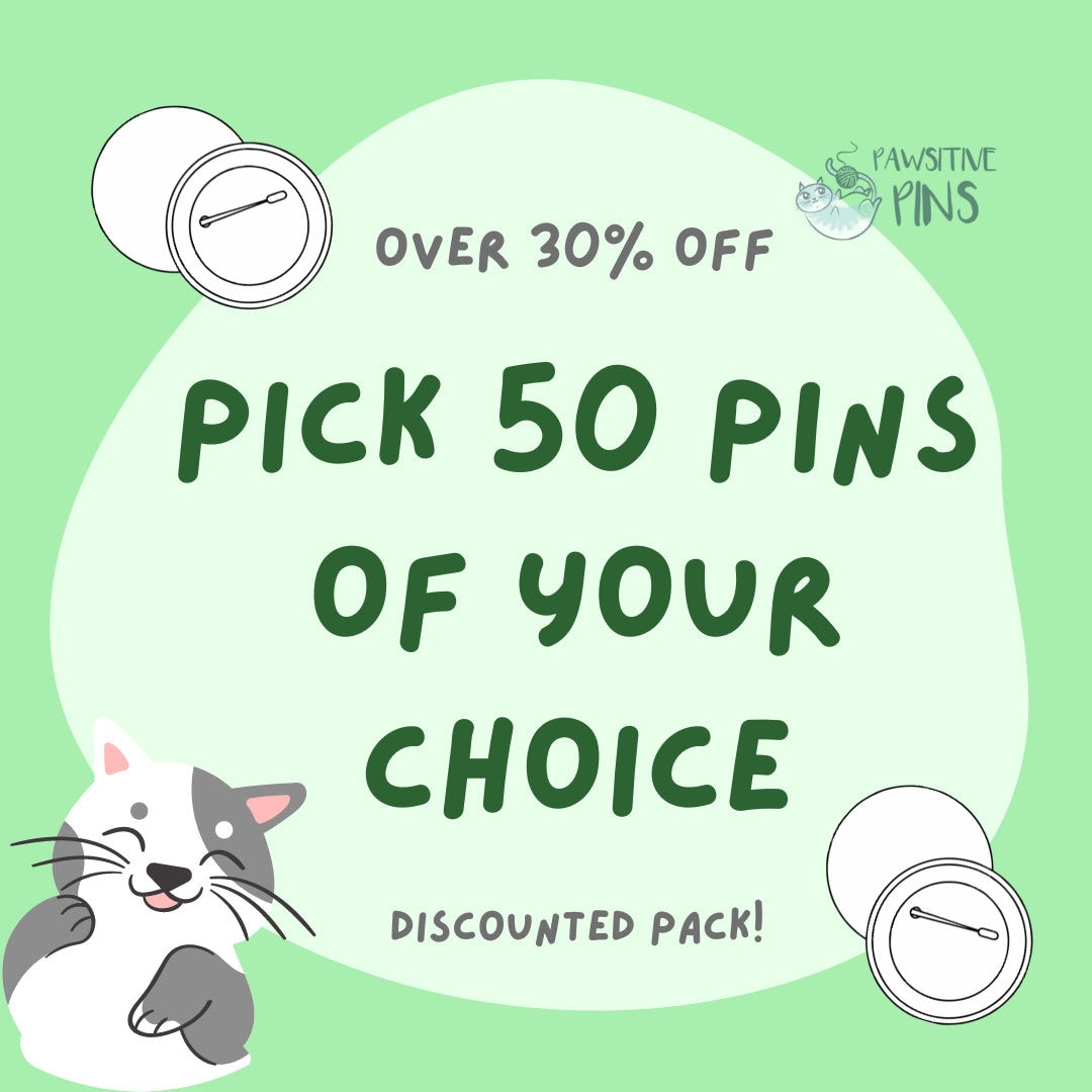 Pick Your Own 50 Badge Pins | Please Read Description, Care Box, Gift Set