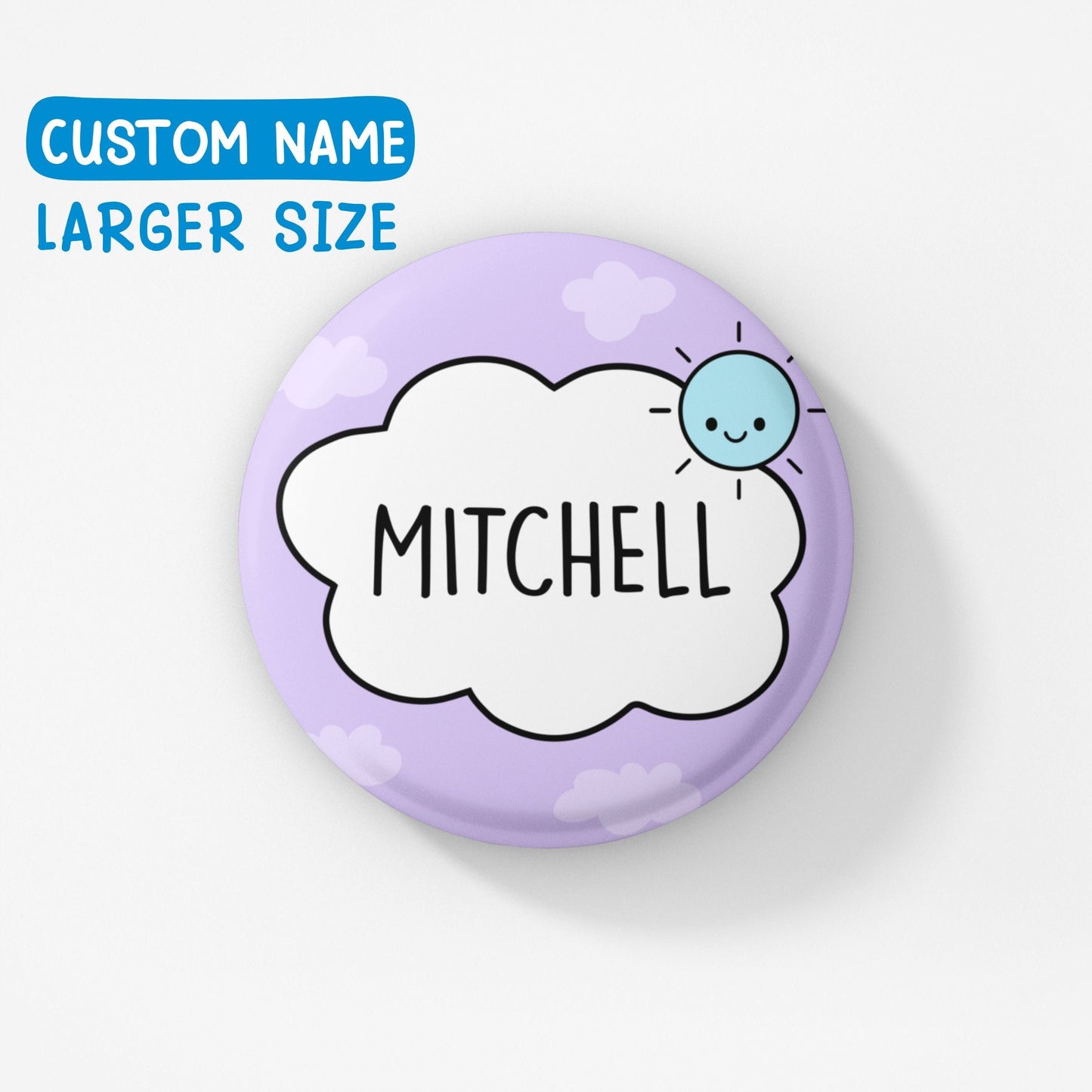LARGE Custom Name + Wording Badge Pin | Personalised Gift - Custom Gift - Customised Name