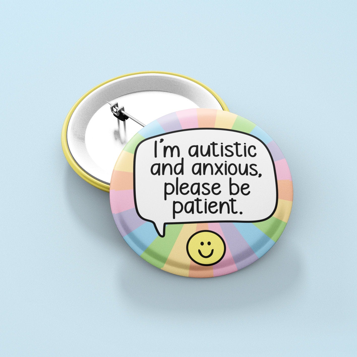 I'm Autistic And Anxious Please Be Patient Pin Badge | Autism Badges
