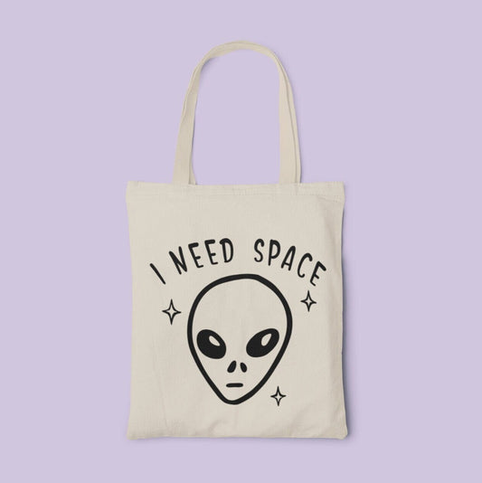 I Need Space Tote Bag | Personal Space - Funny Gifts - Tote Bag - Alien Gift