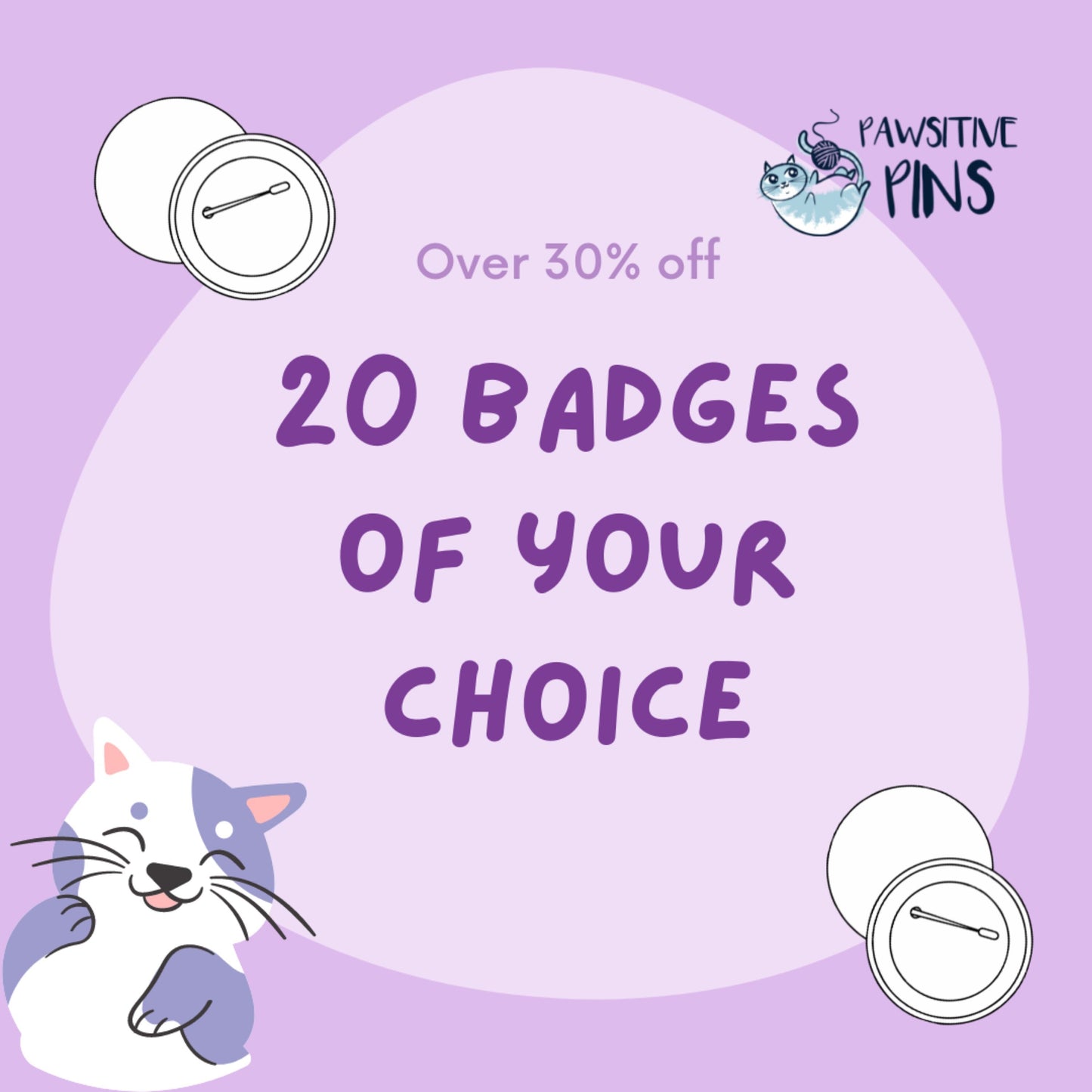 Pick Your Own 20 Badge Pins | Please Read Description, Care Box, Gift Set