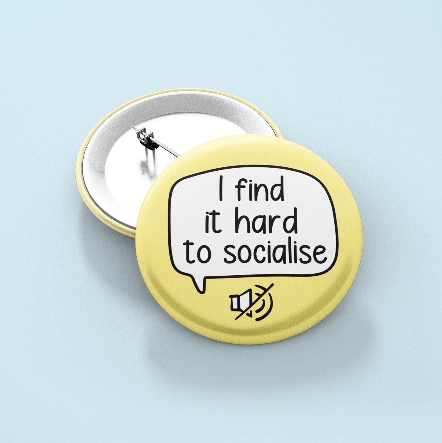 Find It Hard To Socialise Badge Pin | Social Anxiety Pin - Gifts for anxiety