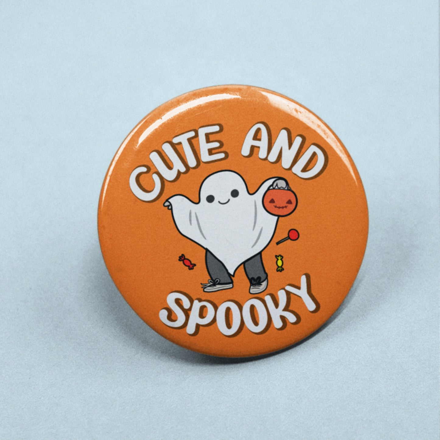 Cute And Spooky Pin Badge | Halloween Gift, Cute Cats, Spooky, Ghosts