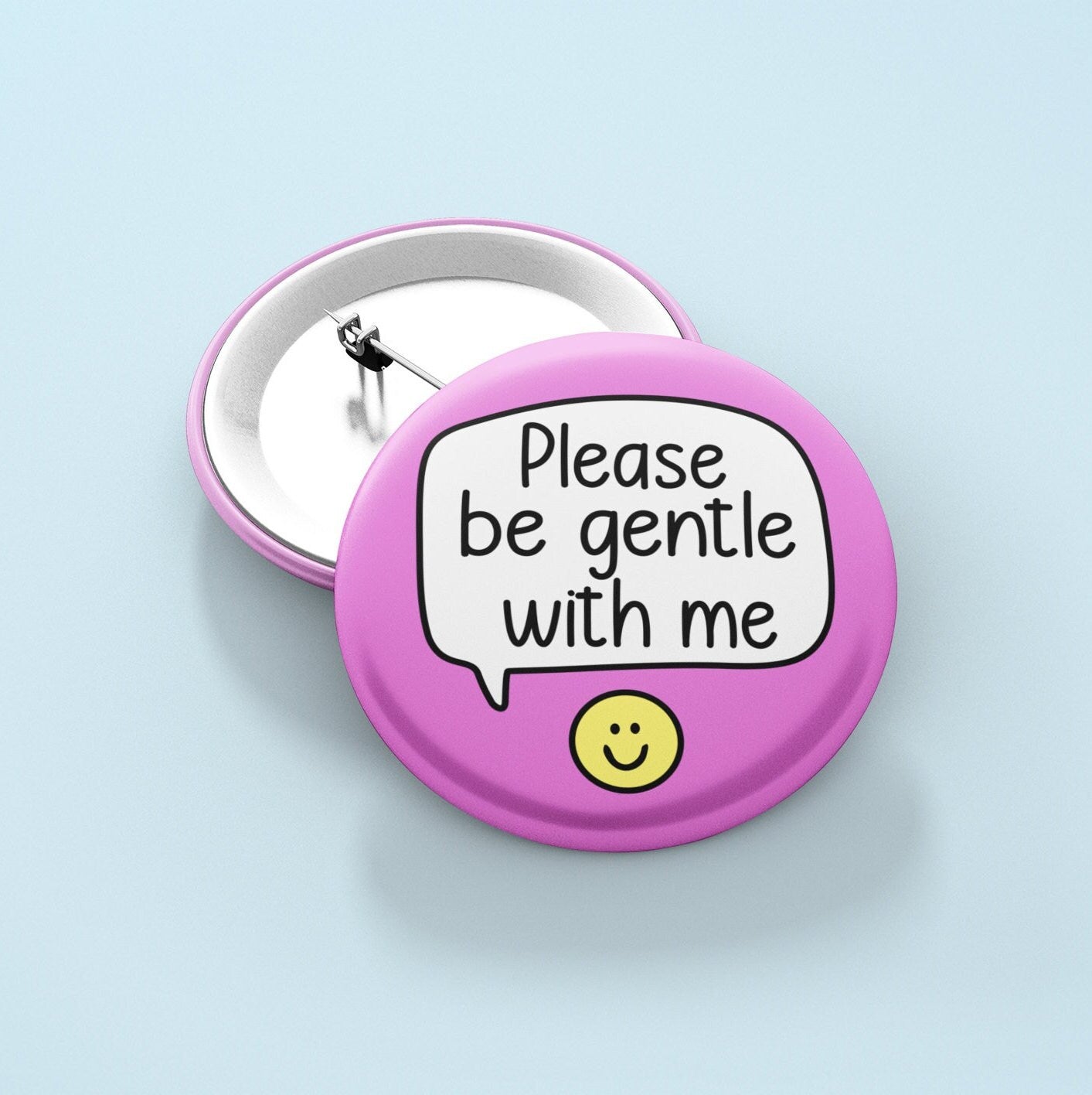 Please Be Gentle With Me Badge Pin | Anxiety Pins - Doing My Best - Be Kind