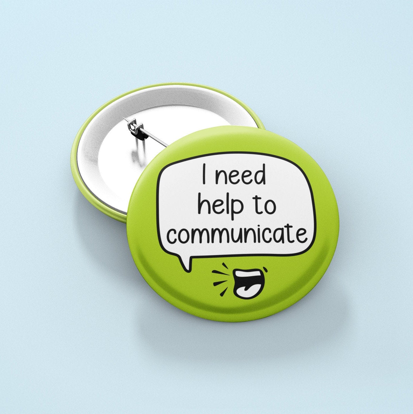 I Need Help To Communicate - Badge Pin | Non Verbal, Semi Verbal