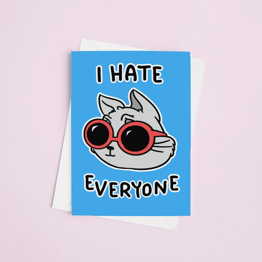 I Hate Everyone Postcard | Cat Cards, Funny Postcard, A6 Postcard, Antisocial Gift, Cat Lover Gifts